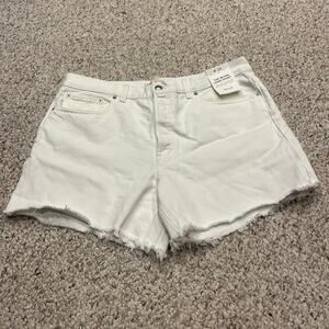 NWT Madewell the Brynn Long Short Sz 30 Pure White Rigid Raw Hem Festival Summer
